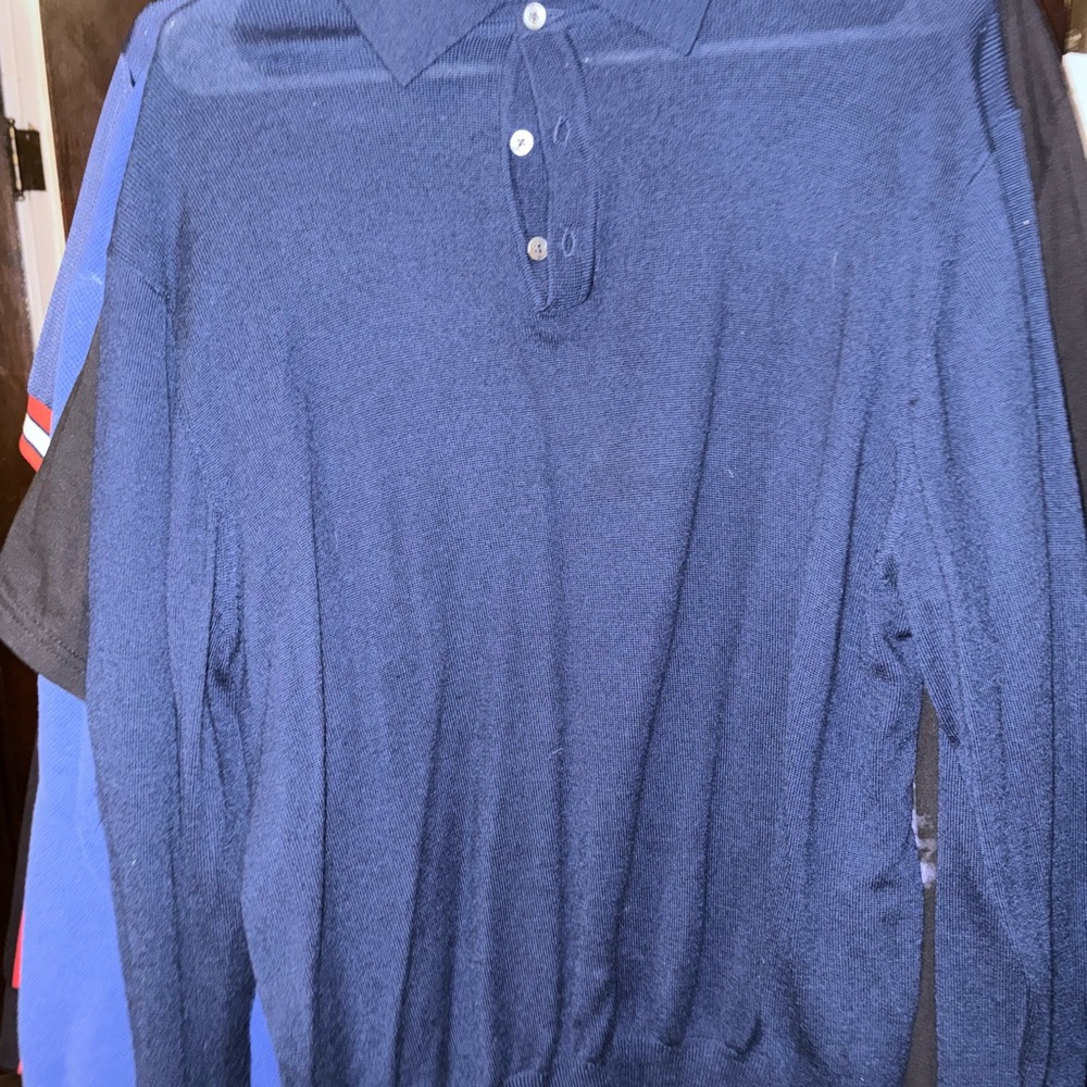 Paul Fredrick Navy Blue Polo Shirt